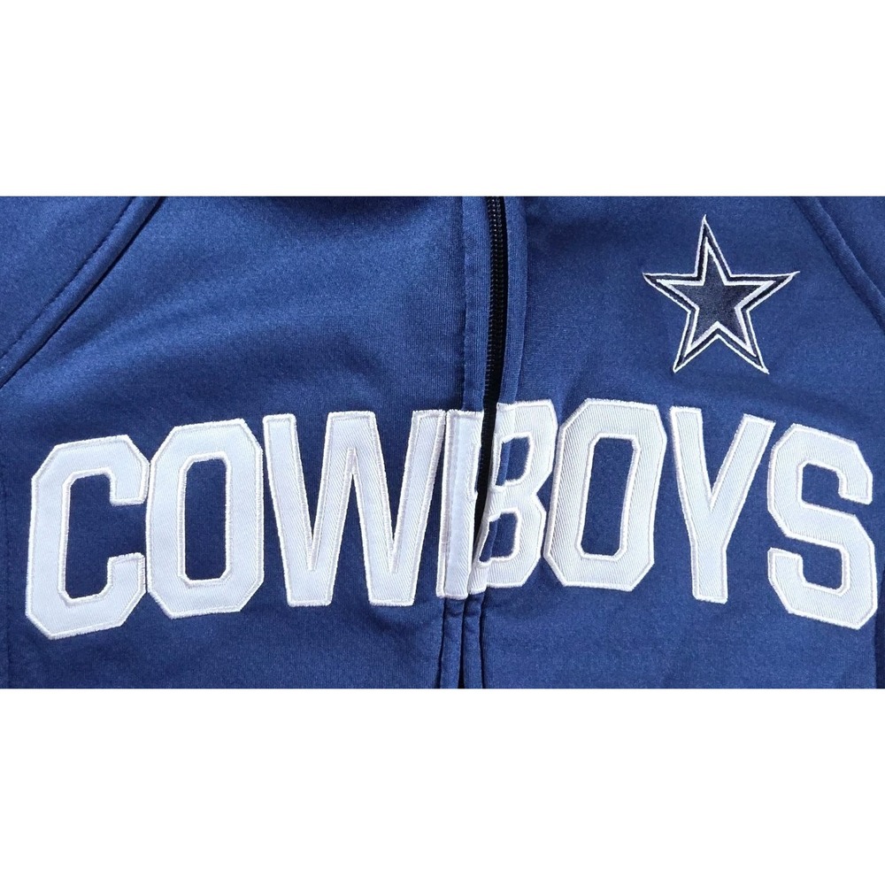 Dallas Cowboys Hoodie Mens MEDIUM Blue Spell‎ Out Sweatshirt Star Logo Full Zip